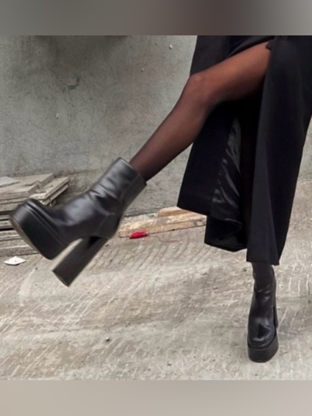 Forever 21 Black Platform Ankle Boots 8